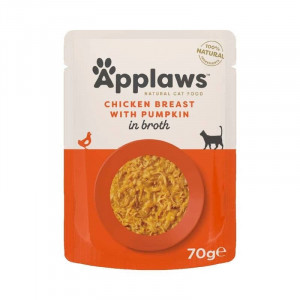 APPLAWS CAT POUCH CHICKEN PUMPKIN konservi kaķiem Vista, ķirbis buljonā 70g